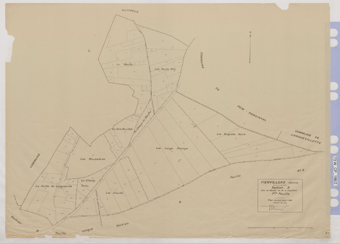 Plan du cadastre rénové - Fienvillers : section A1