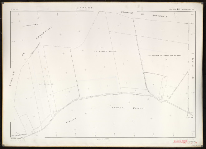 Plan du cadastre rénové - Candas : section ZM