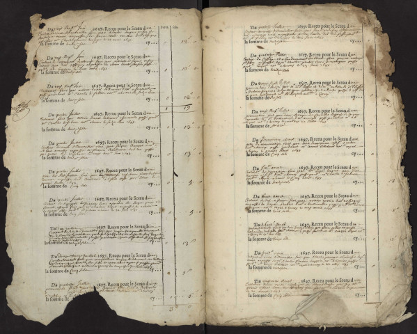 Contrôle des actes du bureau d'Andainville pour la période du 28 mai 1697 au 10 août 1700