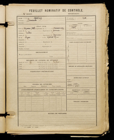 Dheilly, Fernand, né le 22 mars 1898 à Puchevillers (Somme), classe 1918, matricule n° 204, Bureau de recrutement d'Amiens