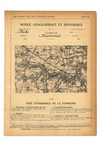 Curchy (Manicourt) : notice historique et géographique sur la commune