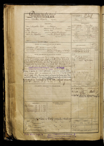 Dupontreué, Arthur Charles, né le 08 décembre 1900 à Amiens (Somme), classe 1920, matricule n° 248, Bureau de recrutement d'Abbeville