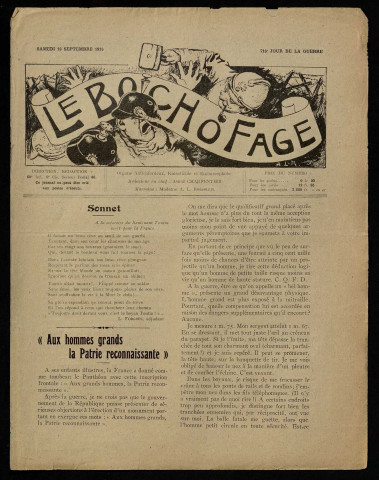 LE BOCHOFAGE. ORGANE ANTICAFARDEUX, KAISERICIDE ET EMBUSCOPHOBE