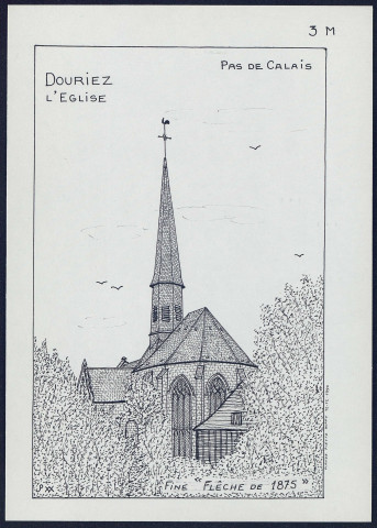Douriez (Pas-de-Calais) : l'église fine flêche de 1875 - (Reproduction interdite sans autorisation - © Claude Piette)