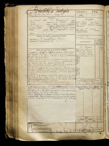 Bouchelet de Vendegies, Jean René Lucien Marie, né le 19 août 1896 à Treux (Somme), classe 1916, matricule n° 336, Bureau de recrutement de Péronne
