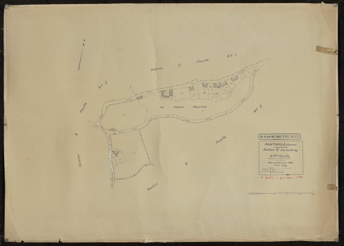 Plan du cadastre rénové - Ponthoile : section D4
