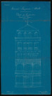 Propriété de Monsieur Charles Lauzanne à Abbeville. Projet de reconstruction d'un bâtiment : commerce de quincaillerie - chaudronnerie surmonté d'un logement d'habitation. Élévation de la façade, plan n° 128