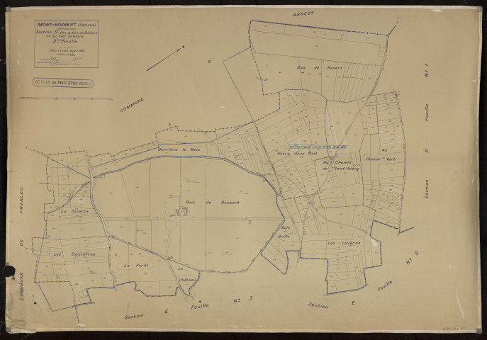 Plan du cadastre rénové - Mons-Boubert : section D2