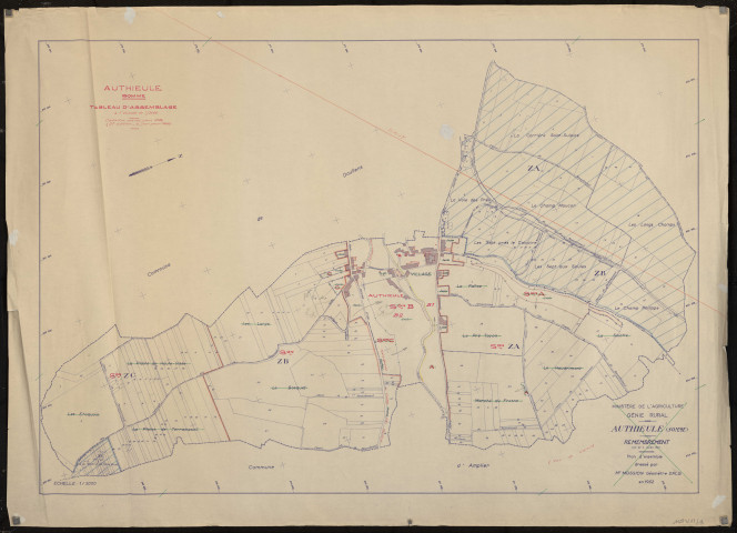 Plan du cadastre rénové - Authieule : section PE