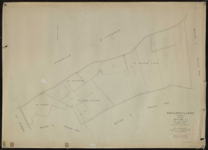 Plan du cadastre rénové - Coulonvillers : section A1