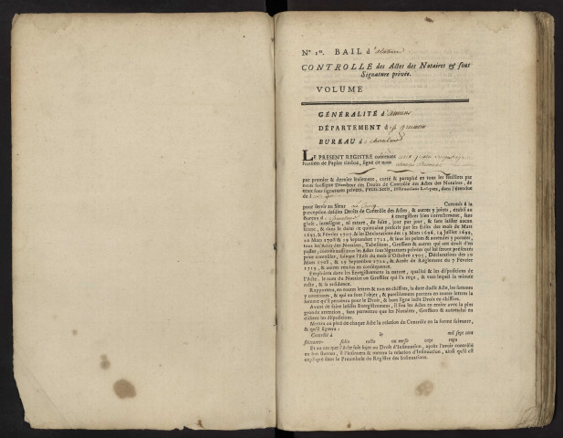 Contrôle des actes du bureau de Chaulnes pour la période du 16 juin 1773 au 23 janvier 1777