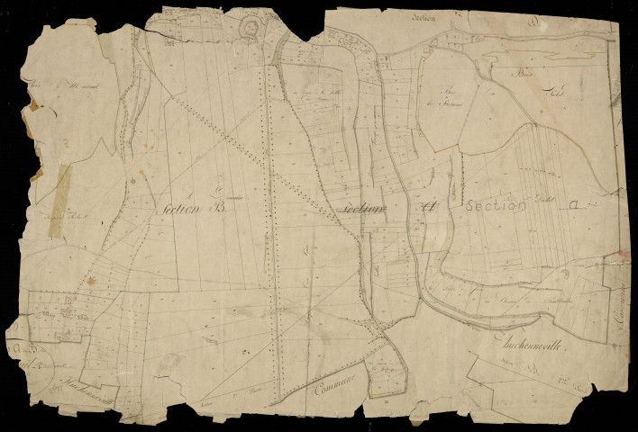 Plan du cadastre napoléonien - Mareuil-Caubert (Mareuil) : A et B