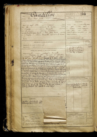 Candillon, René Marie Emile, né le 09 avril 1886 à Amiens (Somme), classe 1906, matricule n° 144, Bureau de recrutement d'Abbeville