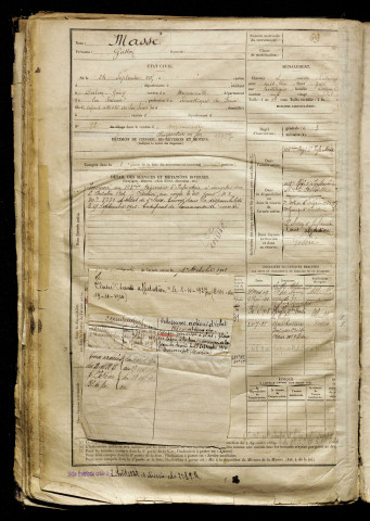 Massé, Gaston, né le 24 septembre 1885, classe 1905, matricule n° 69, Bureau de recrutement d'Abbeville