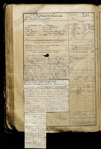 Bonaventure, Théophile François Céleste, né le 20 décembre 1898 à Nouvion (Somme), classe 1918, matricule n° 264, Bureau de recrutement d'Abbeville