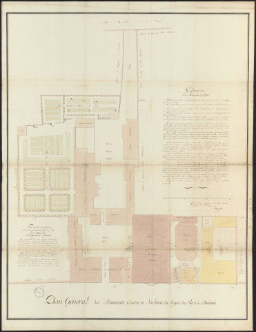 Plan général des bâtiments cours et jardins du Logis du Roy à Amiens (1780)