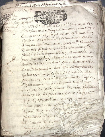 Etude de Me Pierre Lagrene à Amiens (étude n°4). Minutes des années 1695-1696