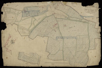 Plan du cadastre napoléonien - Moyencourt : Château (Le) ; Fourchette (La) ; Vieux Moulin (Le) ; Château Neuf (Le), A, D, partie de A développée et partie détachée de D