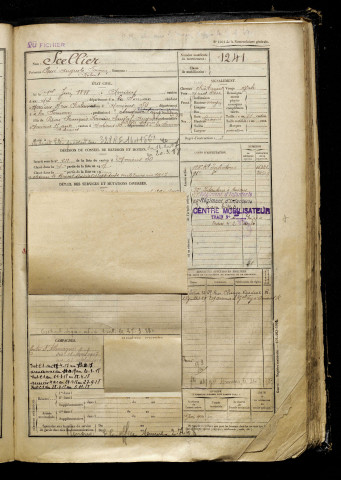 Scellier, René Auguste Firmin Robert, né le 01 juin 1898 à Amiens (Somme), classe 1918, matricule n° 1241, Bureau de recrutement d'Amiens