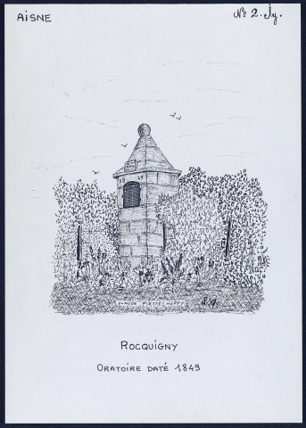 Rocquigny (Aisne) : oratoire daté 1849 - (Reproduction interdite sans autorisation - © Claude Piette)
