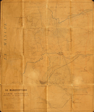 Le Marquenterre. Carte générale routière et hydrographique dressée en 1913 par G. Flautre, Géomètre-Expert, à Rue et L. François, Agent-Voyer, à Rue
