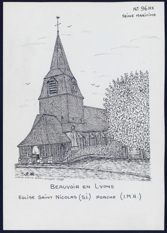 Beauvoir-en-Lyons (Seine-Maritime) : église Saint-Nicolas - (Reproduction interdite sans autorisation - © Claude Piette)