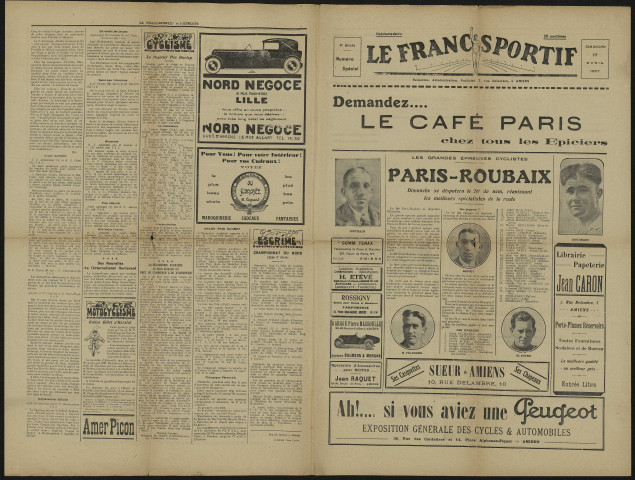 Le Franc-Sportif et l'Athlète. Journal hebdomadaire, numéro 149 du 13 avril 1927 et son supplément du 17 avril 1927 - 4e année