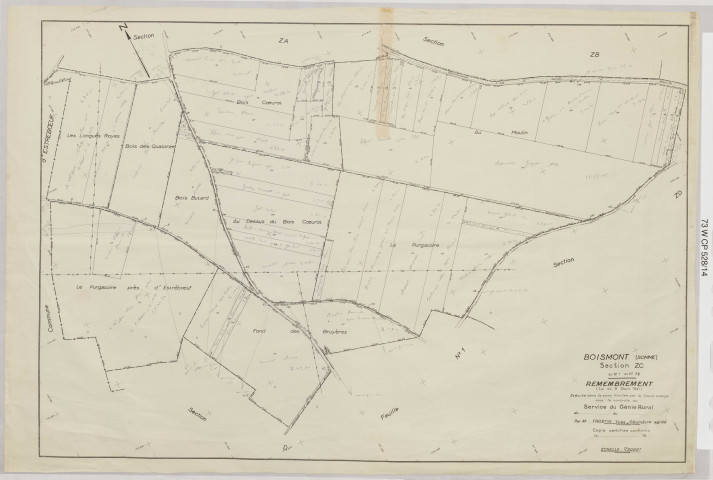 Plan du cadastre rénové - Boismont : section ZC