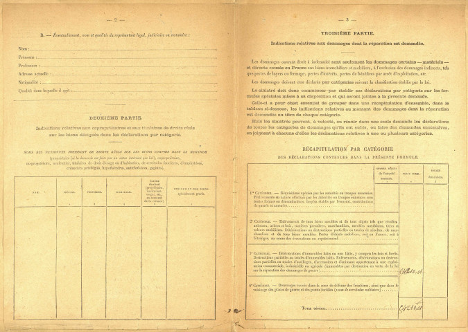 Bray-sur-Somme. Demande d'indemnisation des dommages de guerre : dossier Serpettte Auguste