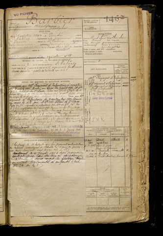 Barbier, Germain Hippolyte Adolphe, né le 28 octobre 1897 à Pendé (Somme), classe 1917, matricule n° 1467, Bureau de recrutement d'Amiens