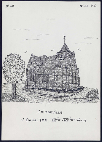 Maimbeville (Oise) : l'église - (Reproduction interdite sans autorisation - © Claude Piette)