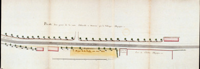Plan d'une partie de la route d'Abbeville à Beauvais par le village d'Epagne