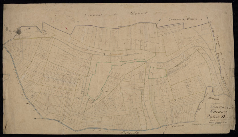 Plan du cadastre napoléonien - Thennes : Bois de l'Eglise (Le), D