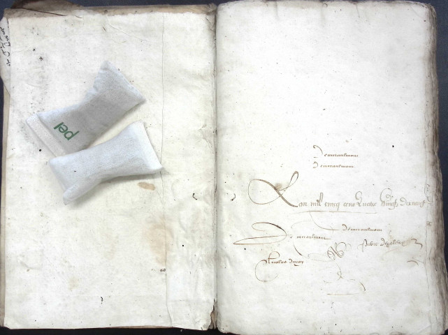 Etude de Me Martin Miraulmont à Amiens (étude n°21). Registre de l'année 1599