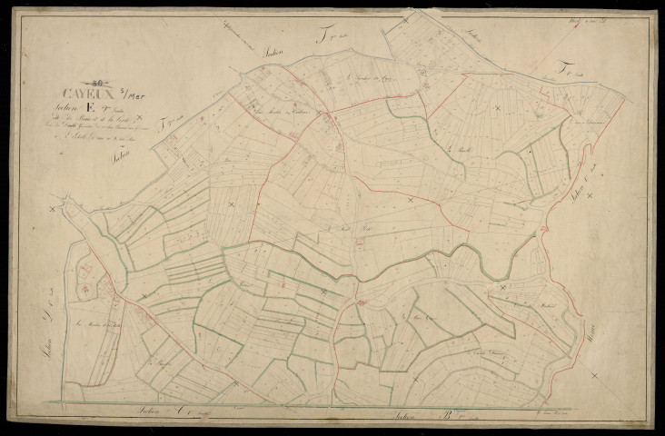 Plan du cadastre napoléonien - Cayeux-sur-Mer (Cayeux sur Mer) : Biais (Les) ; Corde (La), E2