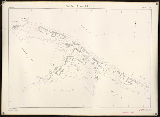 Plan du cadastre rénové - Fontaine-sur-Somme : section AB