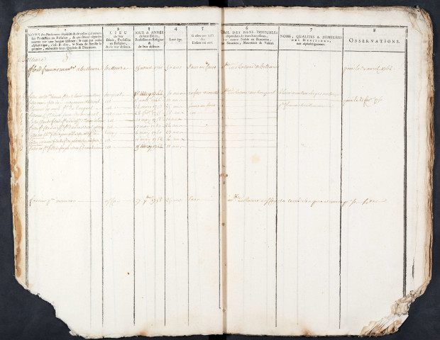 Tables des décès et extraits de sépulture du bureau de Conty pour la période 1748-1763