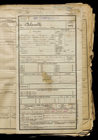 Delavalle, Abel Maurice Alexandre, né le 17 février 1889 à Ponthoile (Somme), classe 1909, matricule n° 635, Bureau de recrutement d'Abbeville