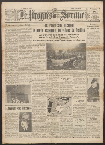 Le Progrès de la Somme, numéro 21692, 10 février 1939