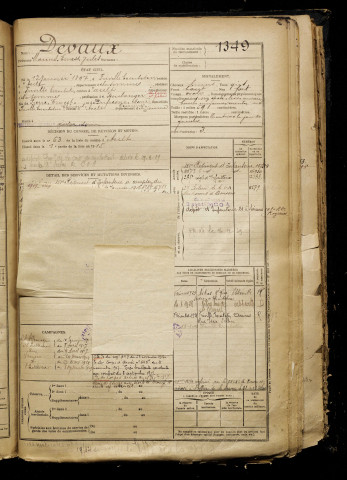 Devaux, Marius Ernest Jules, né le 12 janvier 1897 à Friville-Escarbotin (Somme), classe 1917, matricule n° 1349, Bureau de recrutement d'Abbeville
