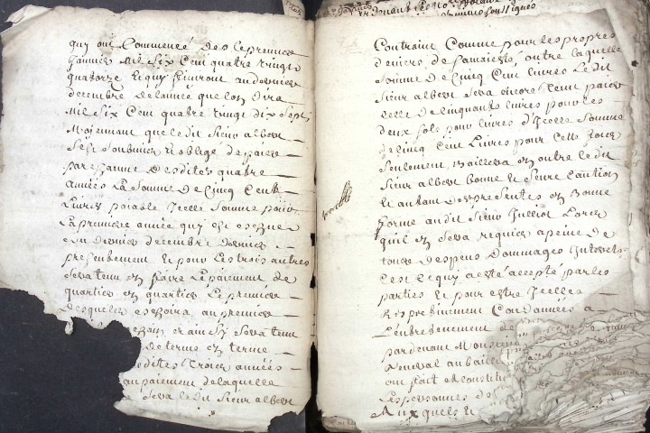 Etude de Me Pierre Lagrene à Amiens (étude n°4). Minutes des années 1695-1696