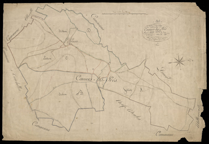 Plan du cadastre napoléonien - Caours (Caours les prés) : tableau d'assemblage