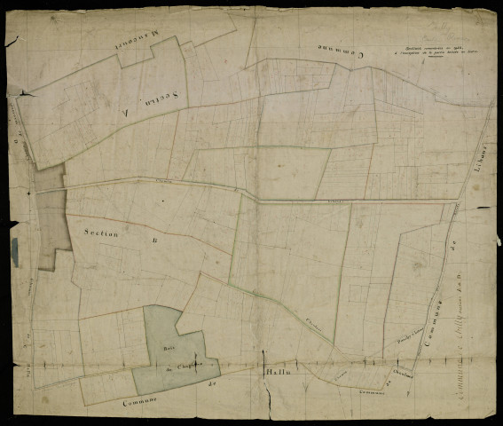 Plan du cadastre napoléonien - Chilly : tableau d'assemblage
