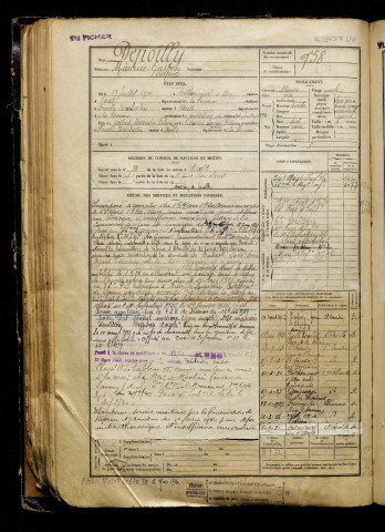 Depoilly, Maurice Gaston Alfred, né le 13 juillet 1900 à Béthencourt-sur-Mer (Somme), classe 1920, matricule n° 758, Bureau de recrutement d'Abbeville