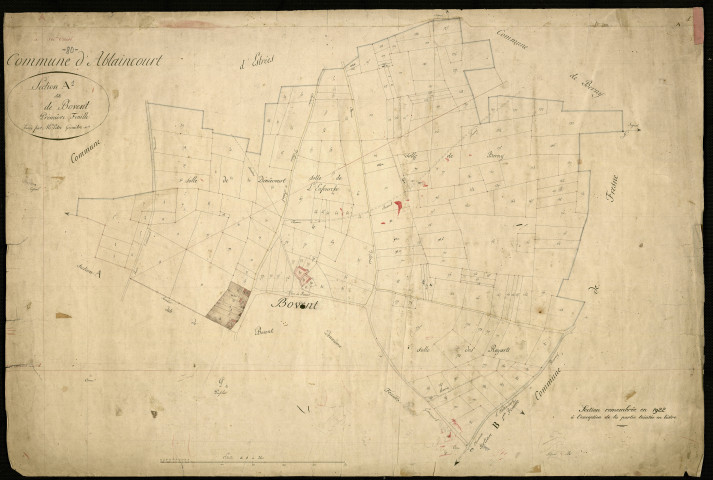 Plan du cadastre napoléonien - Ablaincourt-Pressoir (Ablaincourt) : Bovent, A1