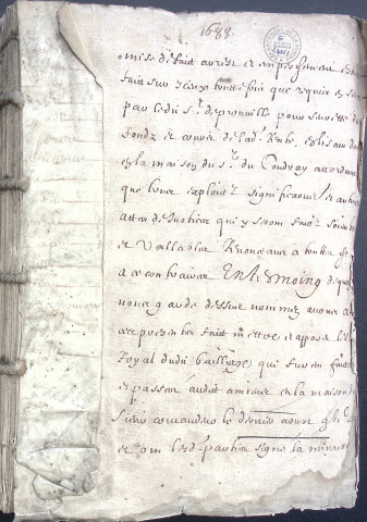 Etude de Me François Lecaron à Amiens (étude n°11). Minutes de l'année 1688