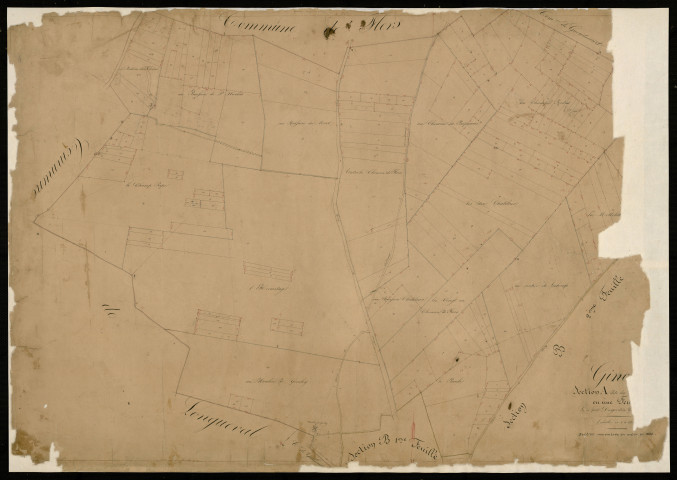 Plan du cadastre napoléonien - Ginchy : Chemin de Flers (Le), A