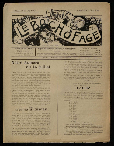 LE BOCHOFAGE. ORGANE ANTICAFARDEUX, KAISERICIDE ET EMBUSCOPHOBE