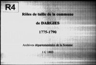 Rôle de répartition des tailles et accessoires de la commune de Dargies (Oise)