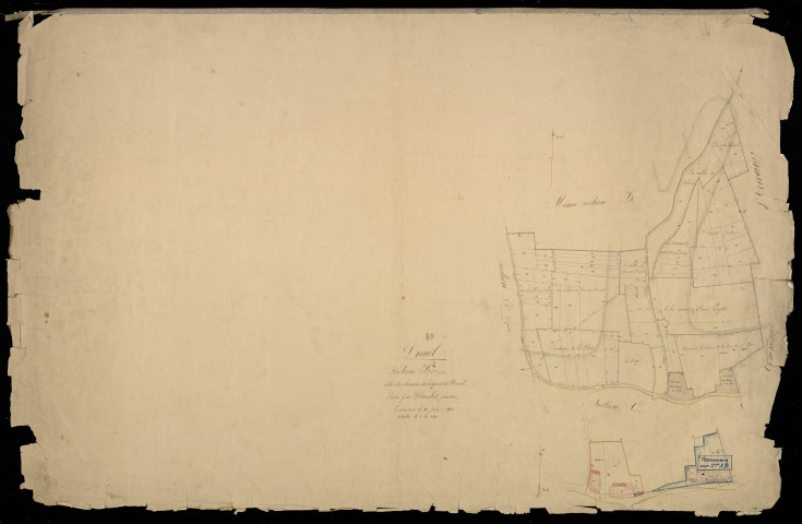 Plan du cadastre napoléonien - Airaines (Dreuil) : Bosquet de Dreuil (Le), B2 et développement d'une partie de B2